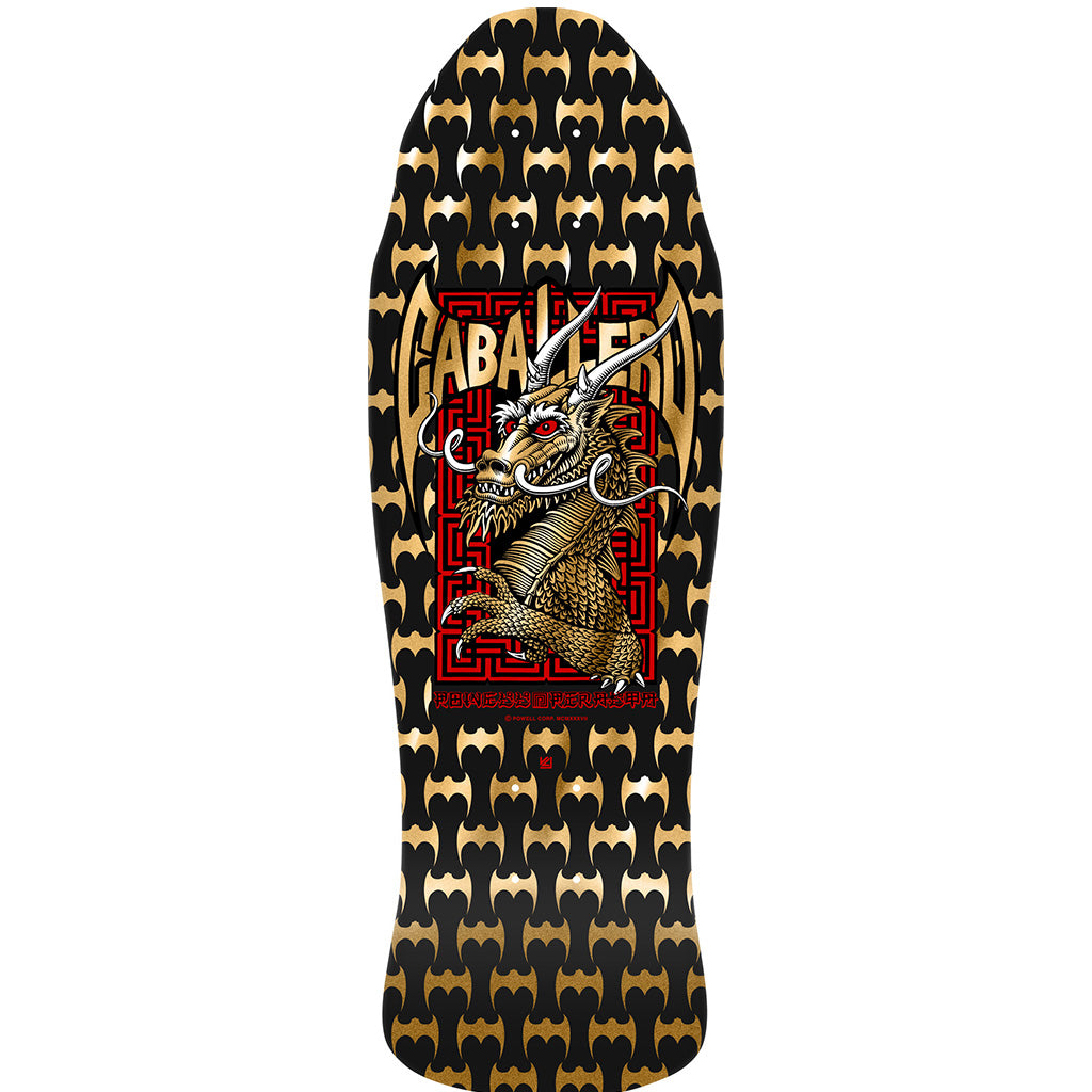 Powell Peralta Steve Caballero Street Reissue Skateboard Deck Black/Gold Foil - 9.625 x 29.75