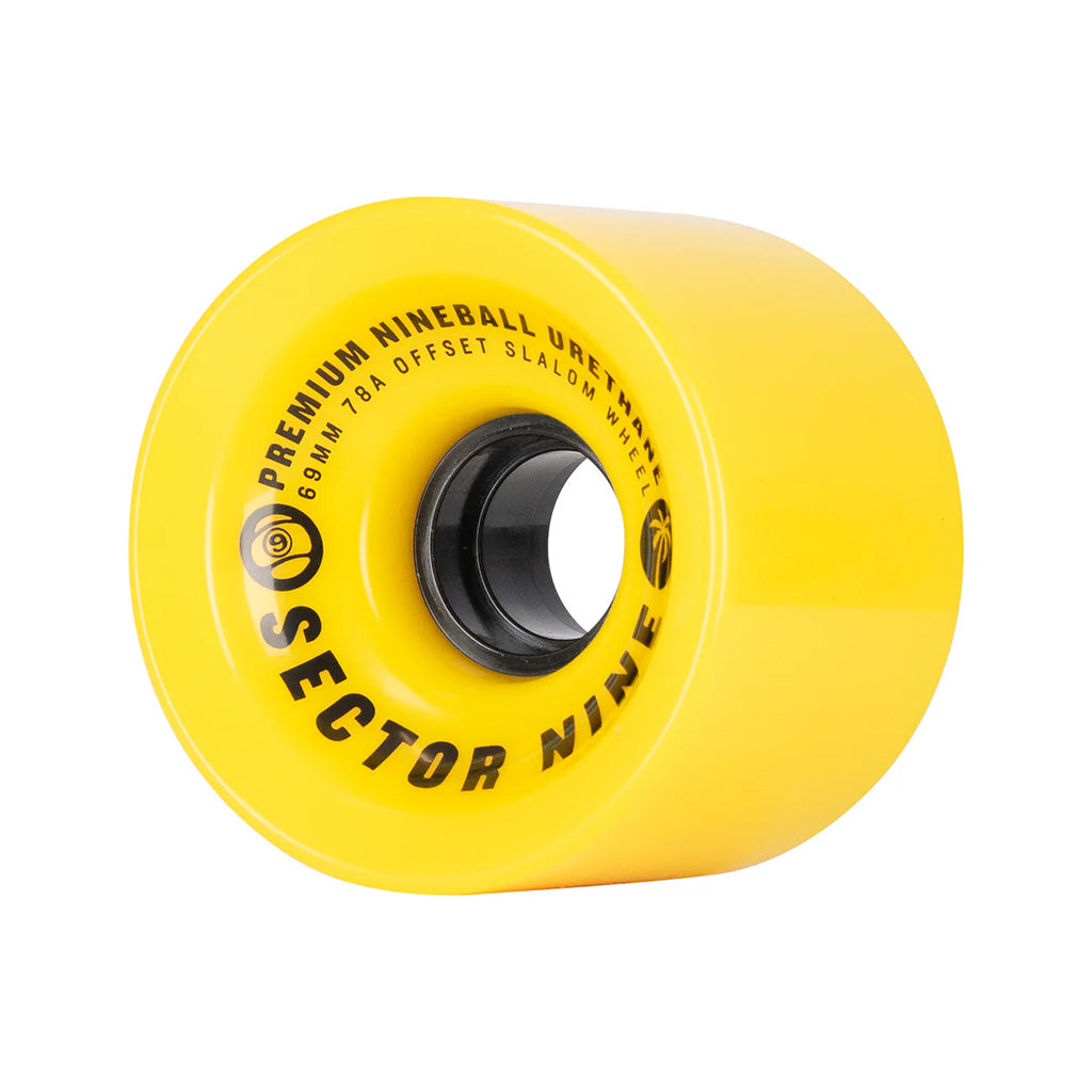 69mm 78A Nineballs Slalom Wheel Set - Mellow Yellows