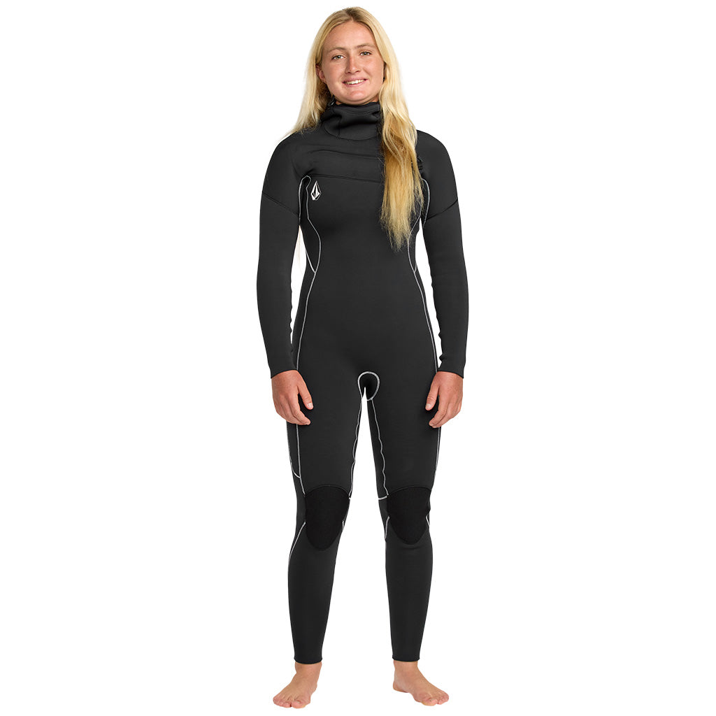 Volcom Modulator Womens 5/4/mm Hooded Chest Zip Wetsuit - Black - W25/26