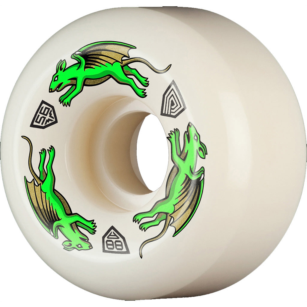 Powell Peralta Nano Rats 88A - AV6 Asymmetrical Shape - Medium Ride Patch - 56mm x 36mm 88A AV6 Skateboard Wheels 4pk