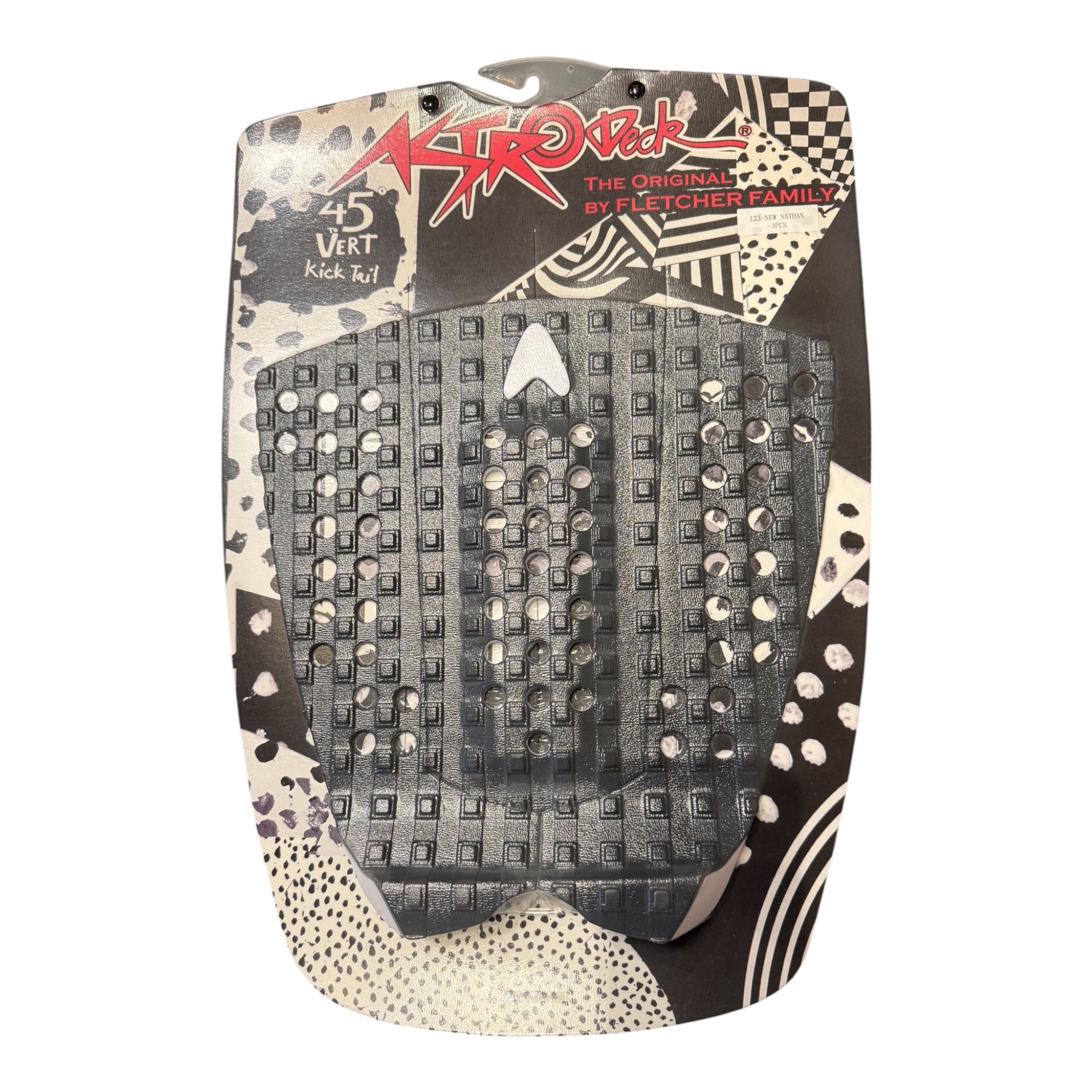Astrodeck Nathan Fletcher 123 Surfboard Traction Pad – Black/White