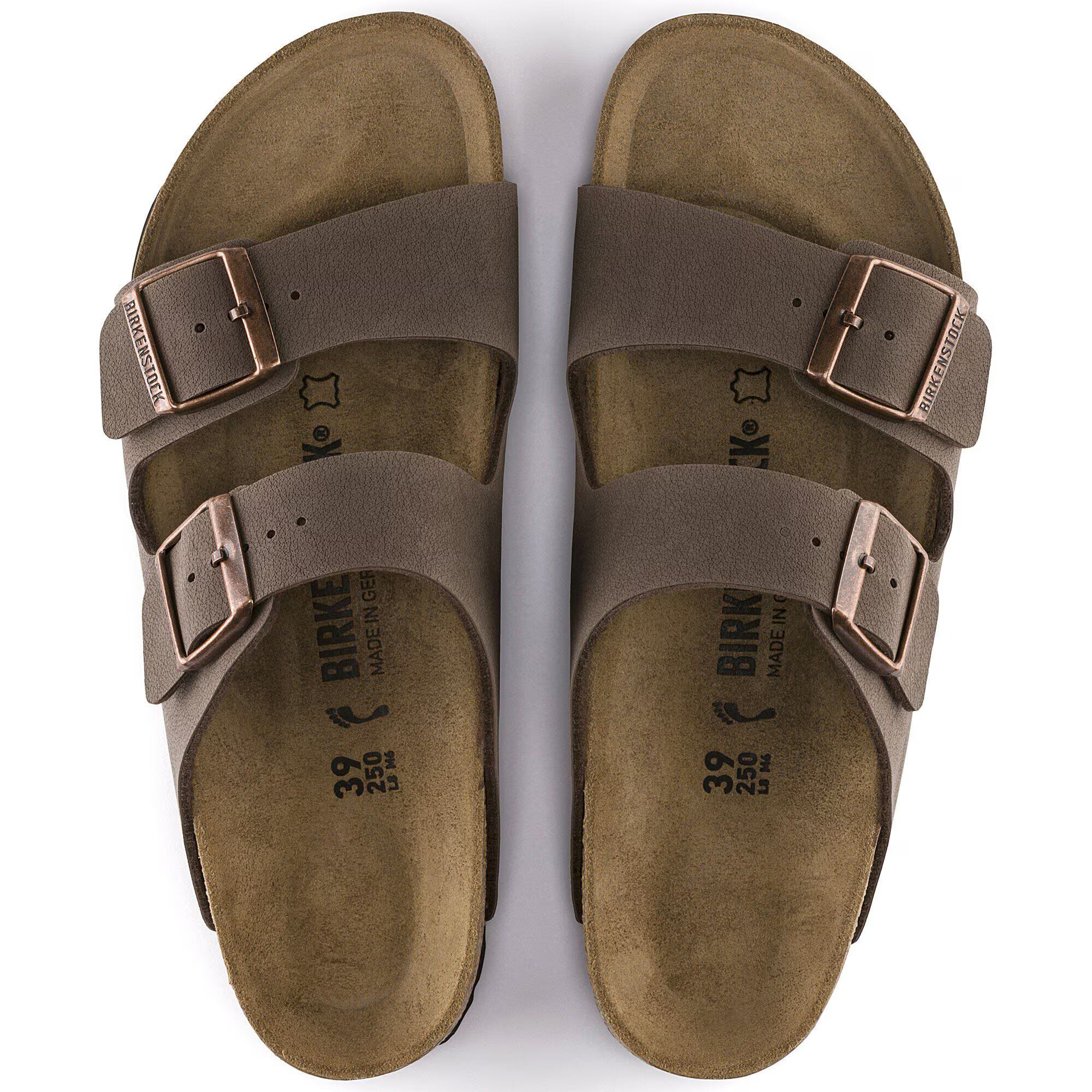 Birkenstock Womens Arizona BF Nubuck Sandals - Mocha