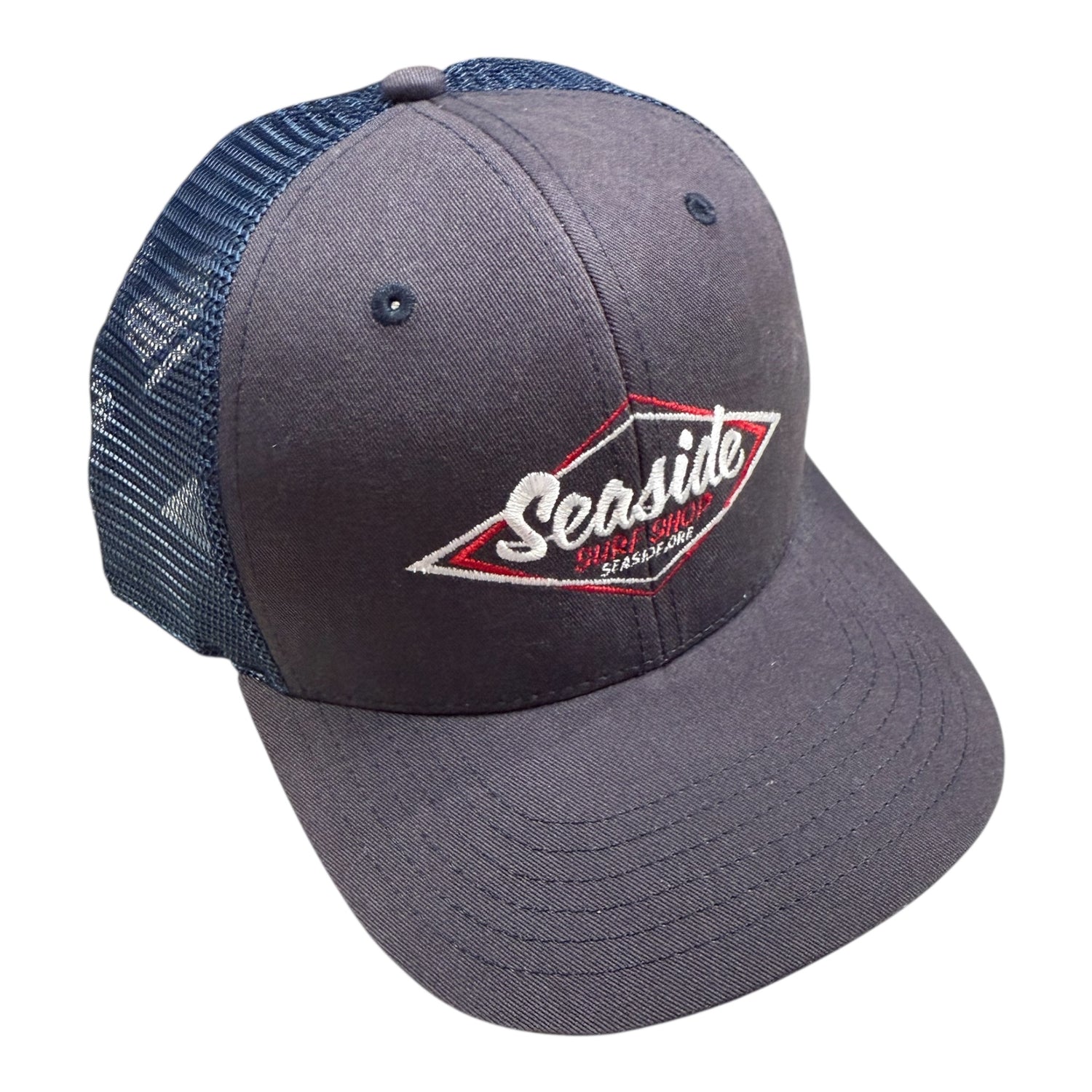 Seaside Surf Shop Vintage Logo Mid Crown Cap - Navy