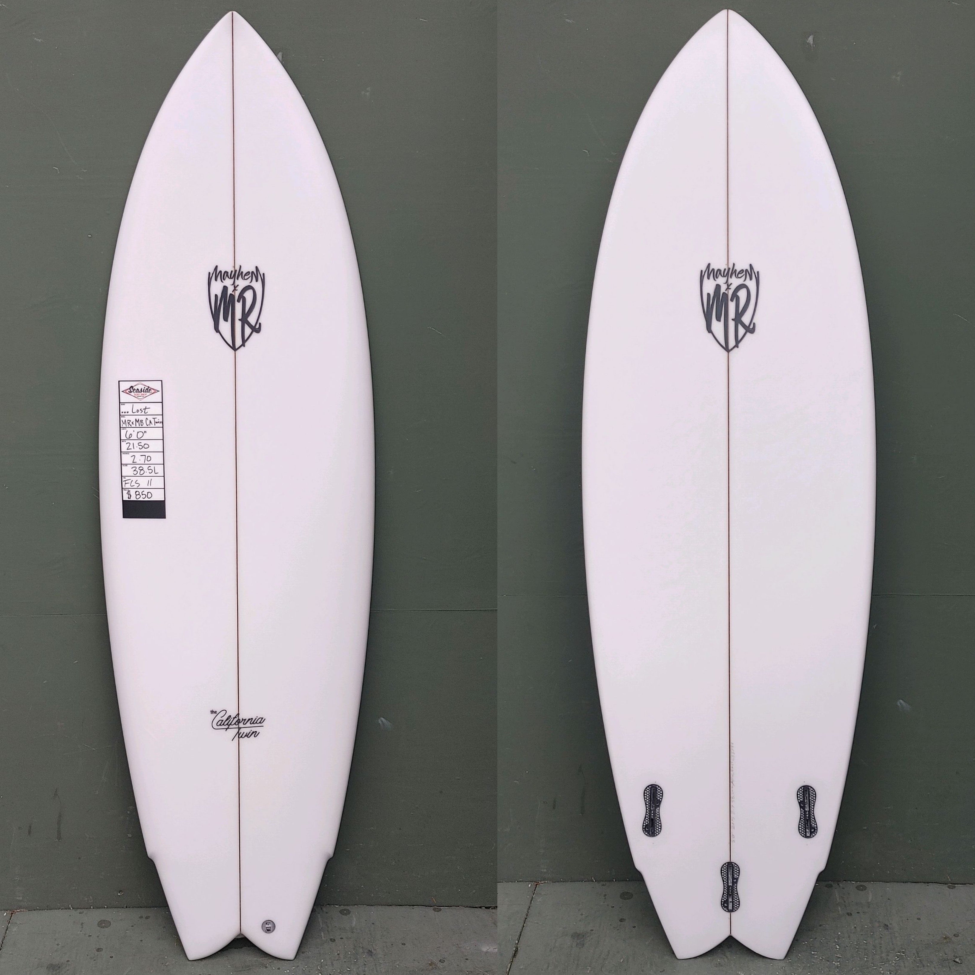 Lost Surfboards - 6'0" MR x MB California Twin Surfboard - Seaside Surf Shop