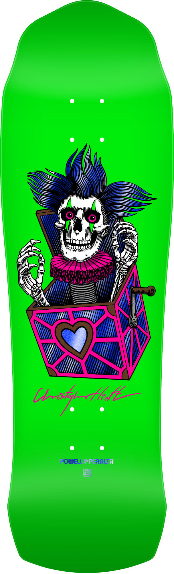 Powell Peralta Pro Chris Hiett Skull 7-Ply Skateboard Deck - 9.5 x 31.13