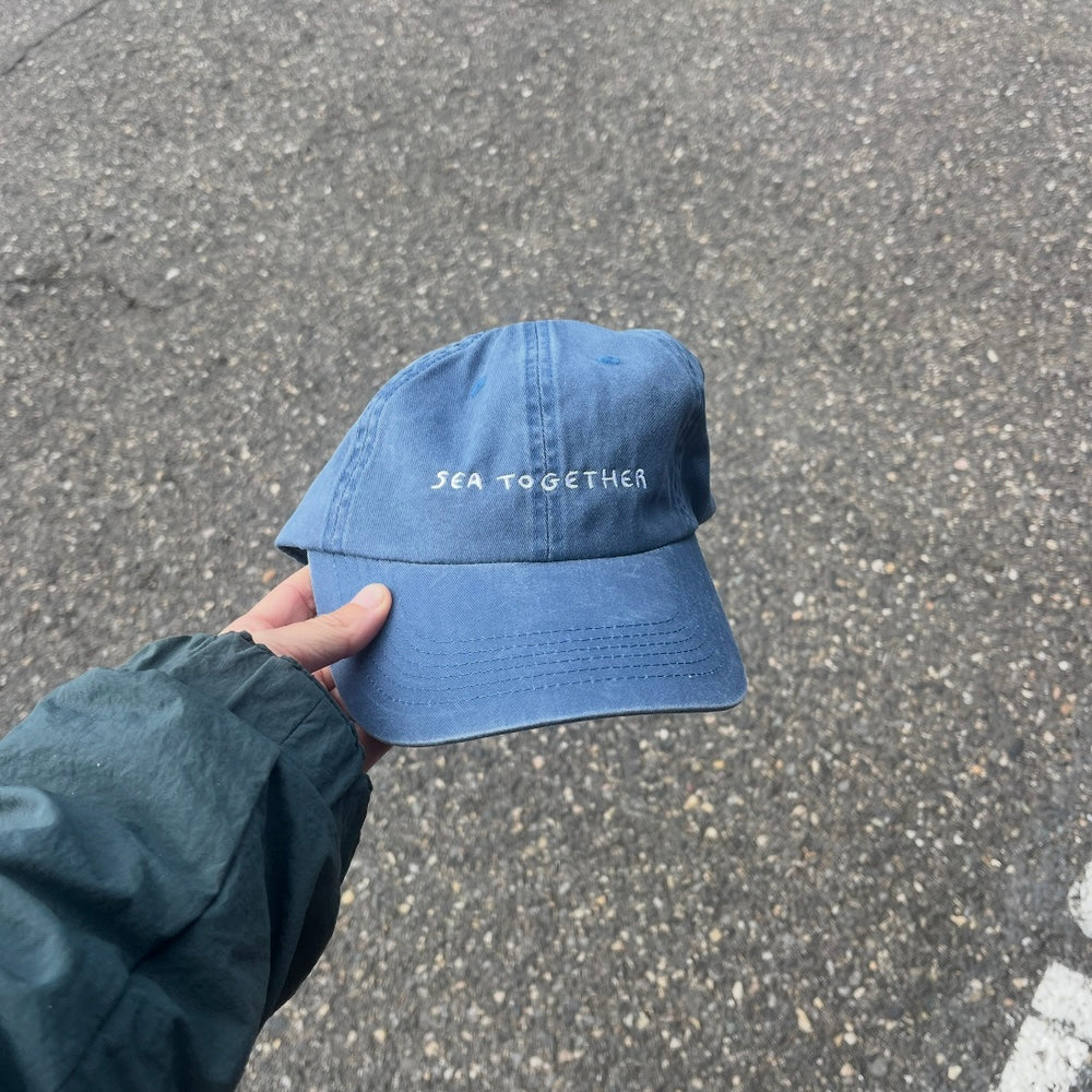 Sea Together Embroidered Hat - Sea Blue