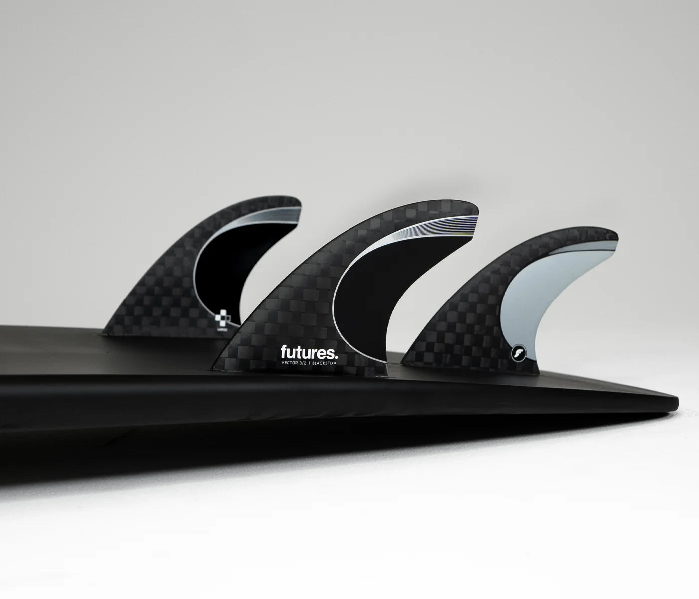 Futures Fins - Vector 3/2 Blackstix+ Thruster - Large Silver