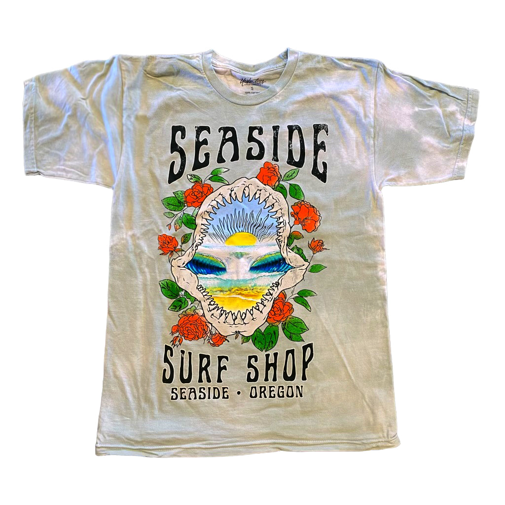 Seaside Surf Jaws Tie Dyed Tee - Sea Mist - Seaside Surf Shop 