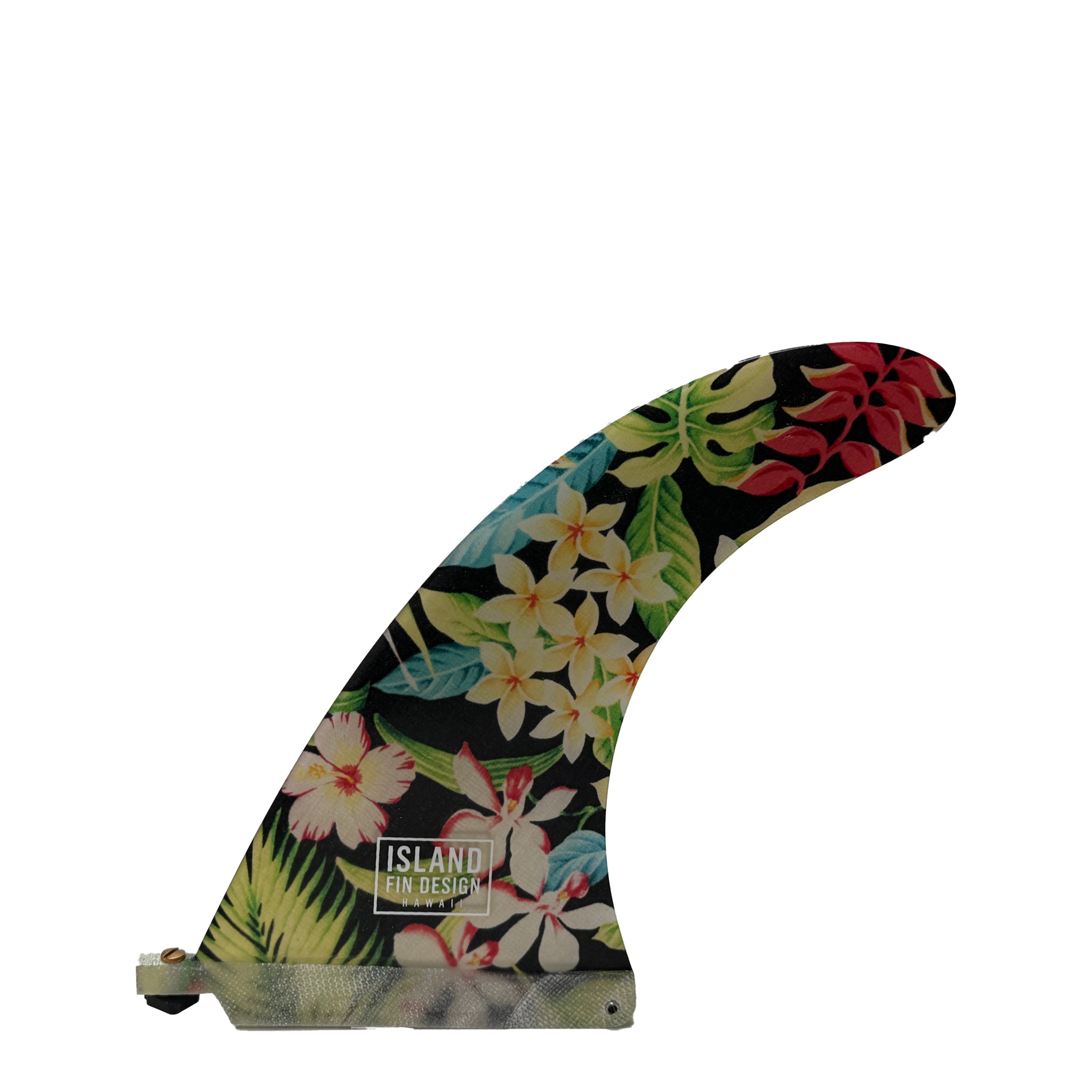 Island Fin Design- 8.0" Makai Fin - Aloha Flower
