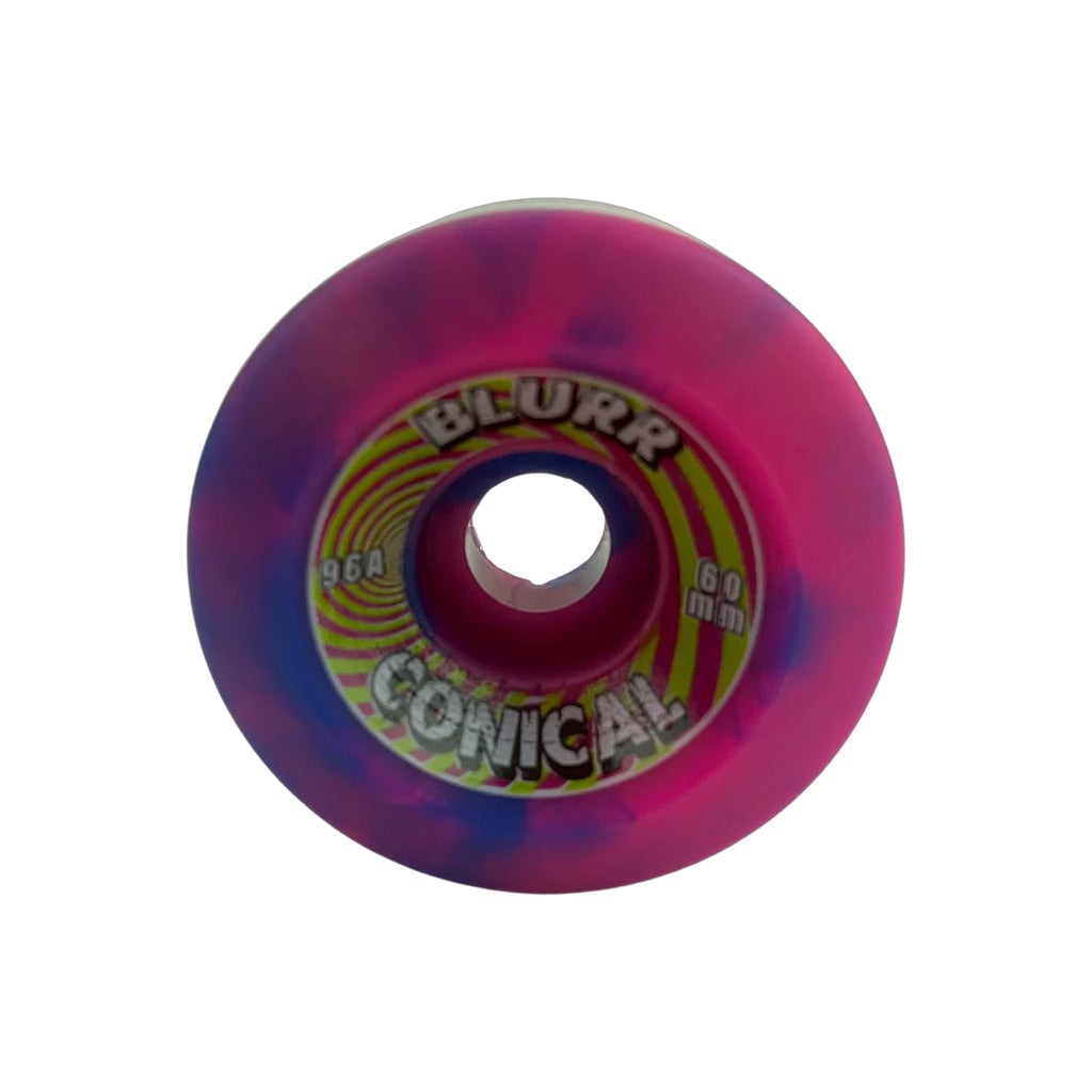 Blurr wheels- 60mm 96a Swirls Conicals - PNK/PUR