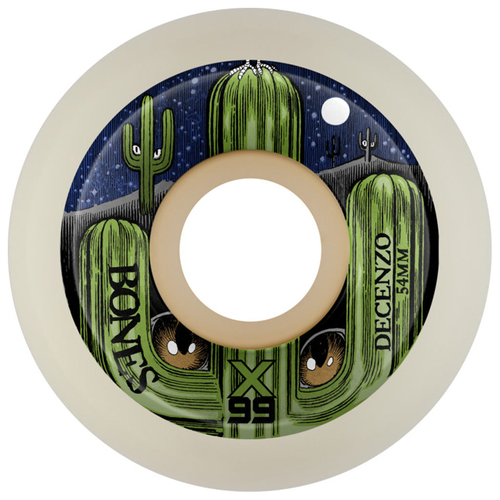BONES WHEELS X-Formula Skateboard Wheels Decenzo Cat Eye Cacti 54 V5 Sidecut 99A 4pk
