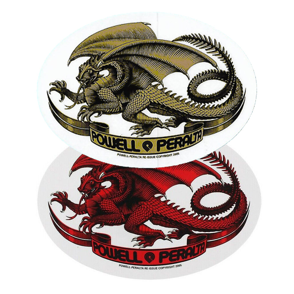 Powell Peralta Oval Dragon 5x4&quot; Sticker - Choose Color - Seaside Surf Shop 