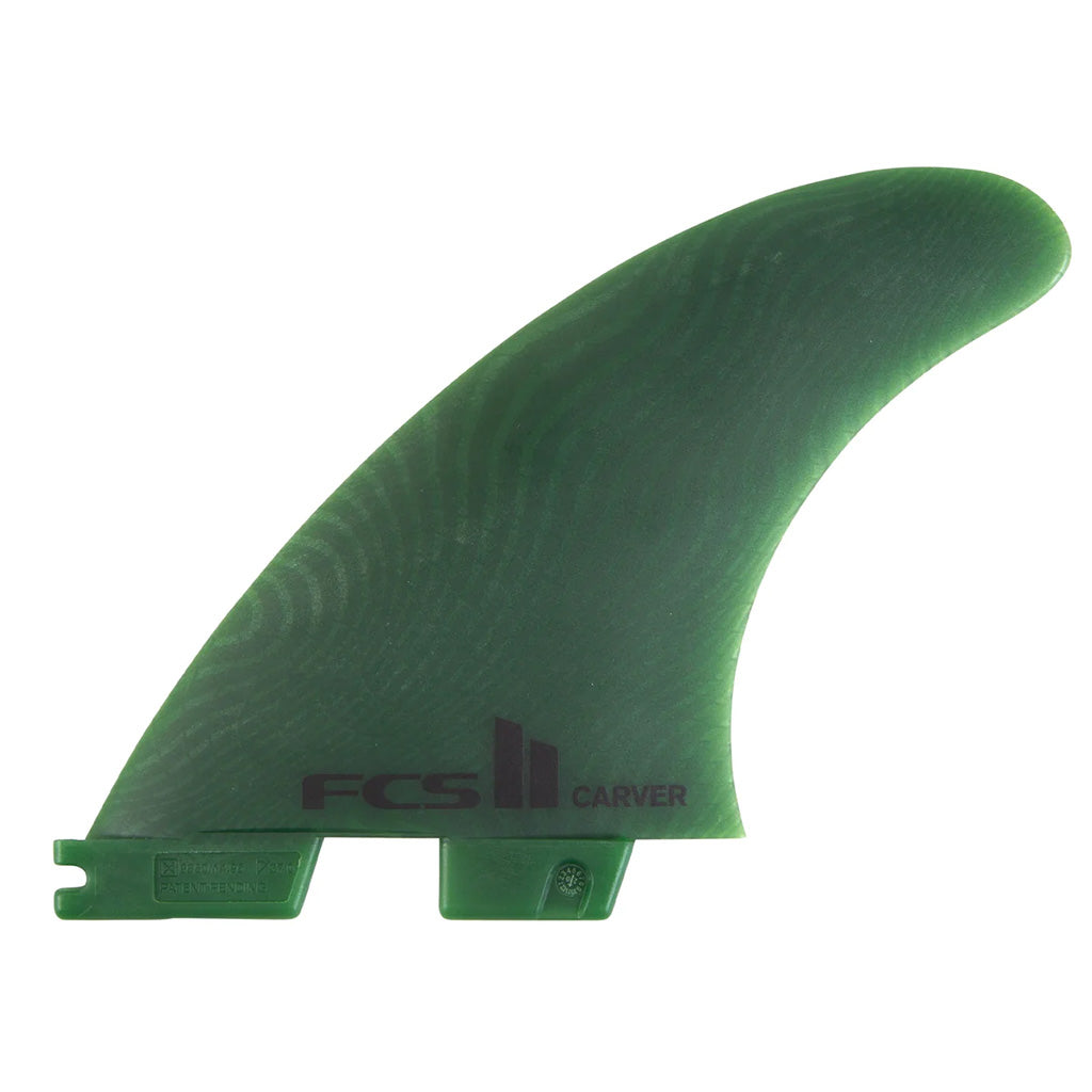 FCS II Carver Medium Neo Glass Thruster Fin Set - Sage