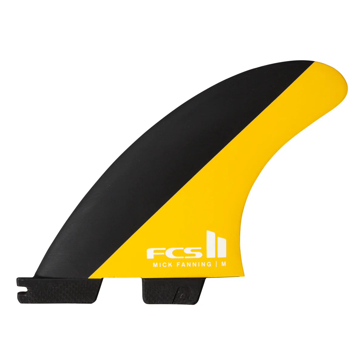 FCS II Mick Fanning Thruster Large Fin Set - Black/Mango