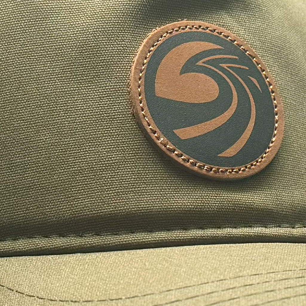 Seaside Surf Shop OG Wave Logo Badge Cap - Waxed Canvas/Olive - Seaside Surf Shop 