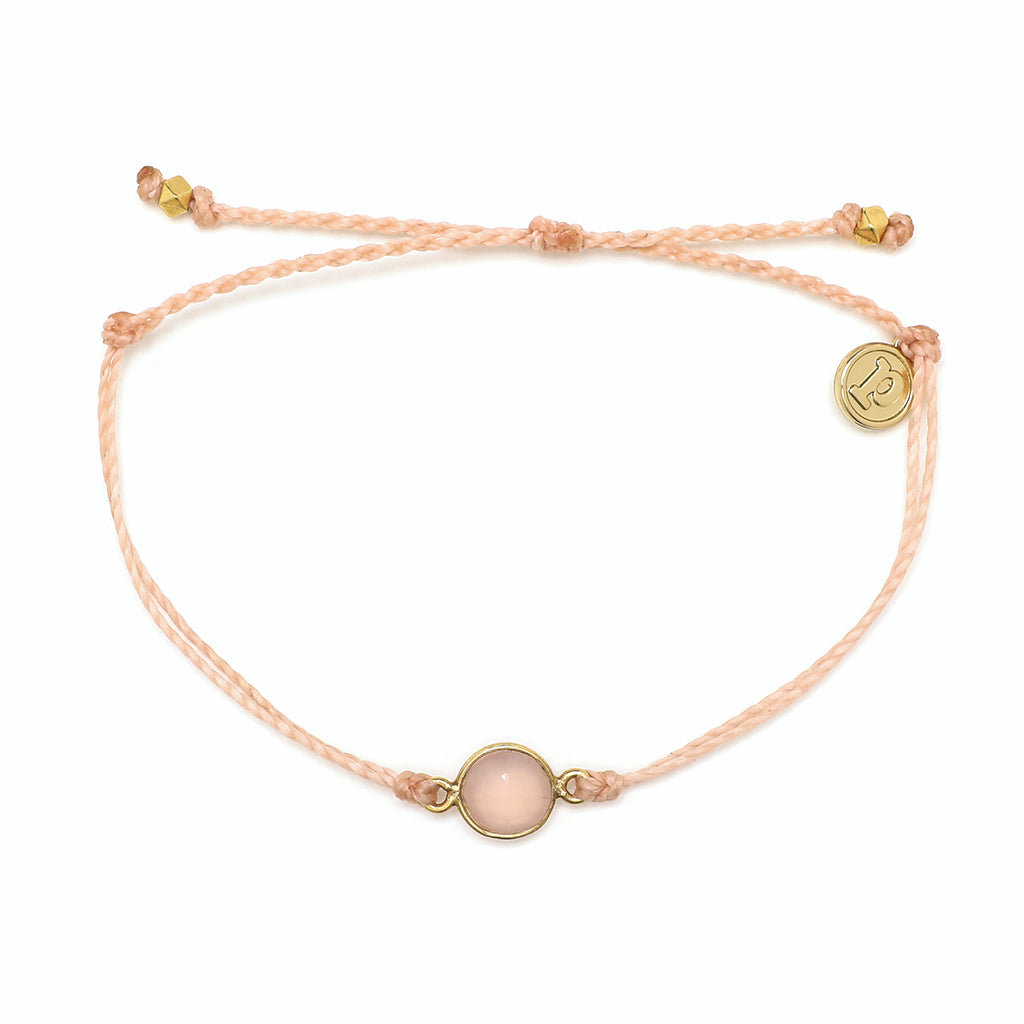 Pura Vida Gold Rose Quartz Bracelet - Blush