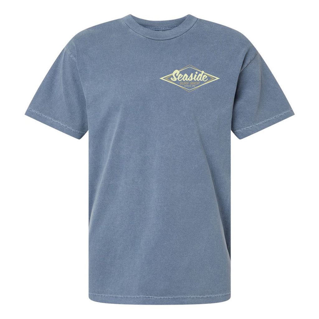 Seaside Surf Garment Dyed Vintage Logo S/S Tee - Deep Blue