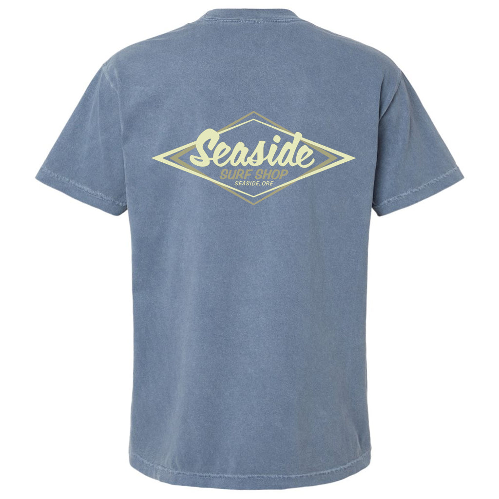 Seaside Surf Garment Dyed Vintage Logo S/S Tee - Deep Blue