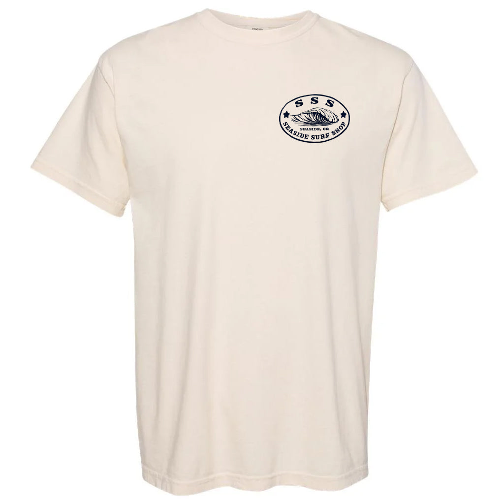 Seaside Surf Shop SSS Blade Wave Garment Dyed Tee - Ivory