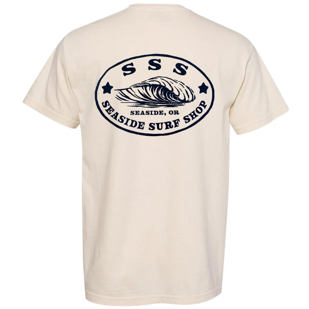 Seaside Surf Shop SSS Blade Wave Garment Dyed Tee - Ivory