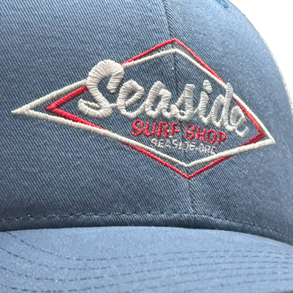 Seaside Surf Shop Vintage Logo Mid Crown Cap - Slate/White