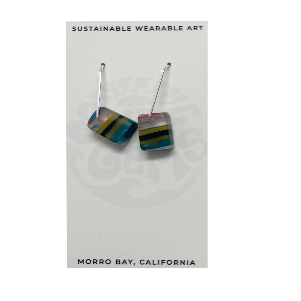 Surf Gems Sustainable Earrings - Green/Blue/Clear