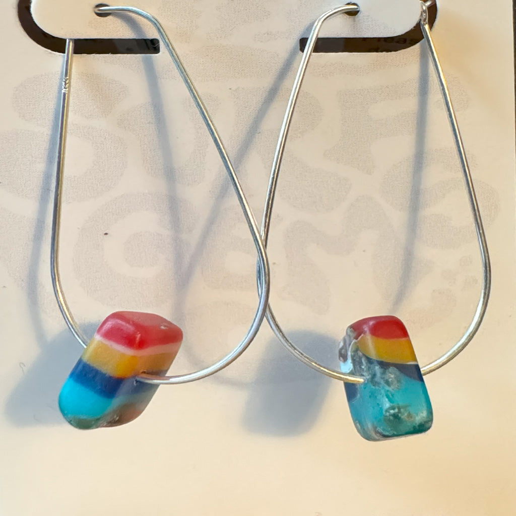Surf Gems Sustainable Earrings - Red/Yellow/Royal/Blue