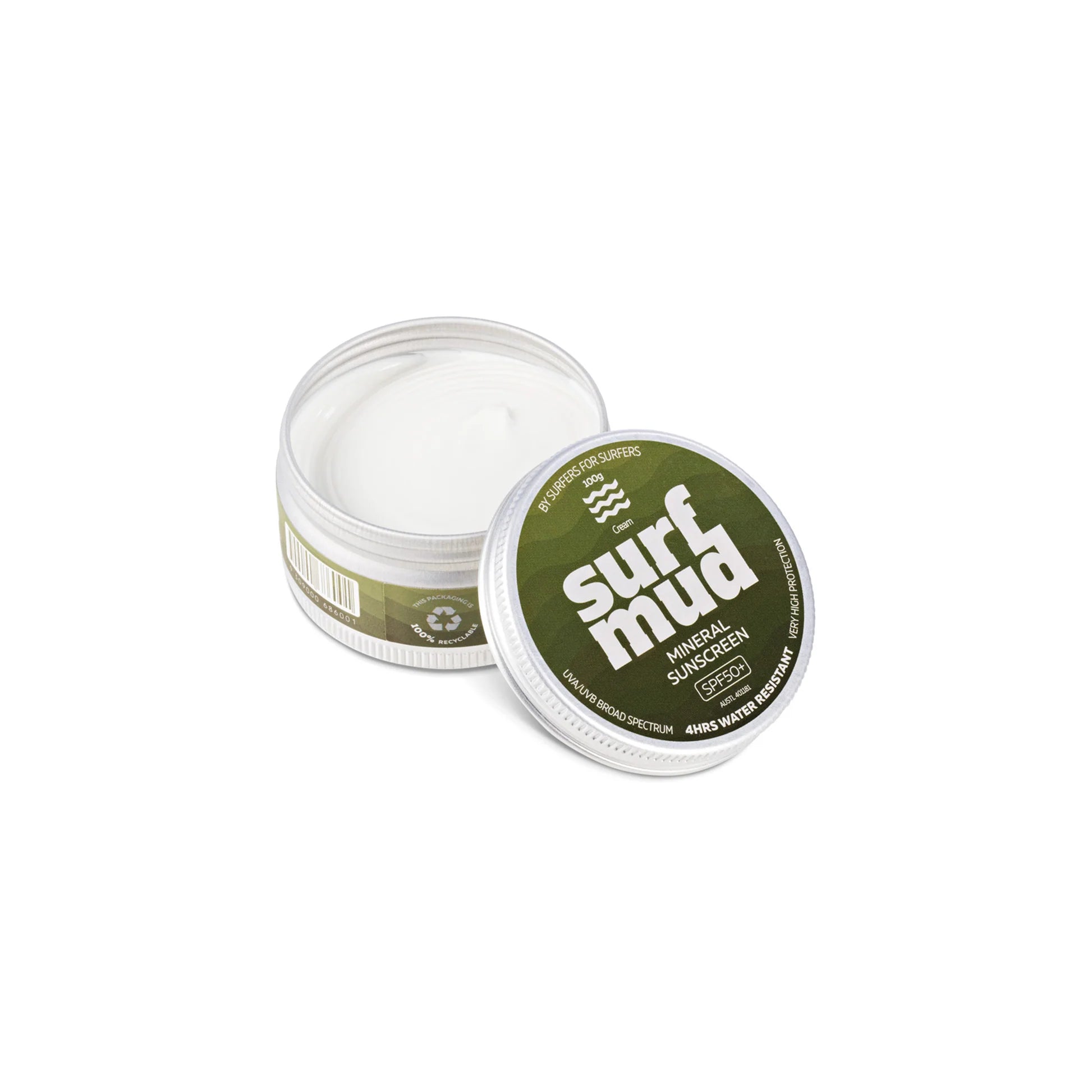 Surfmud Australia - Mineral Sunscreen SPF50 Sunscreen Tin - 100g