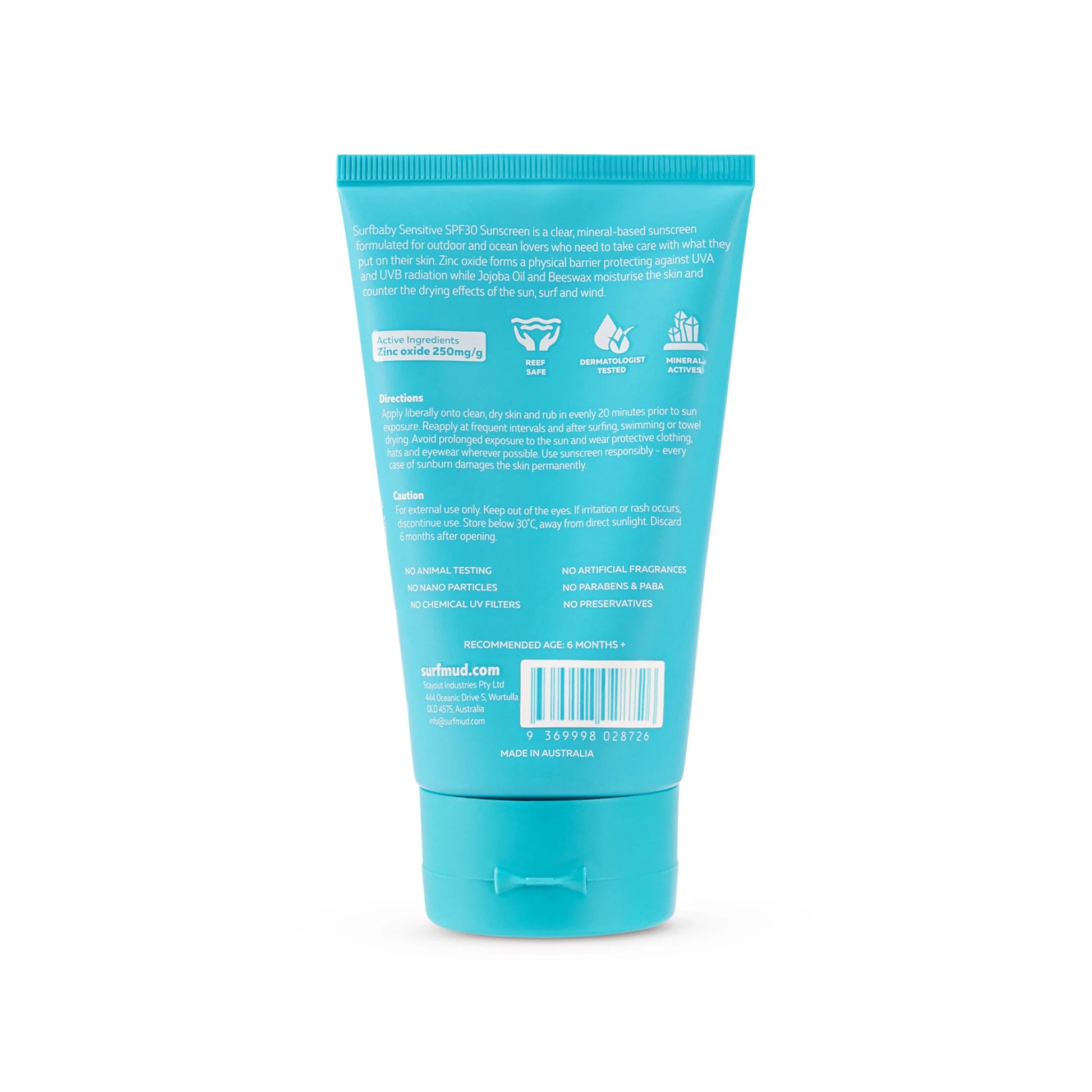 Surfmud Australia - Surfbaby Sensitive SPF30 Sunscreen - 125g