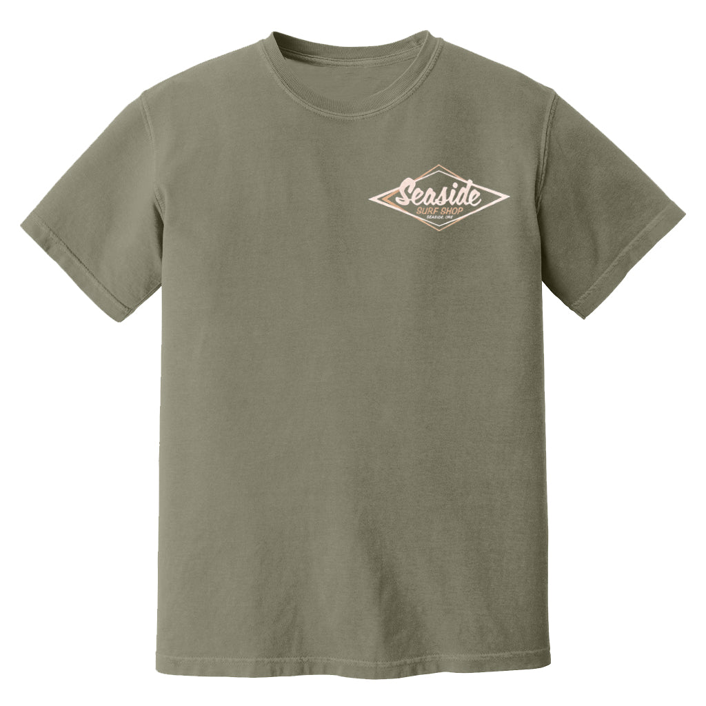 Seaside Surf Garment Dyed Vintage Logo S/S Tee - Basil
