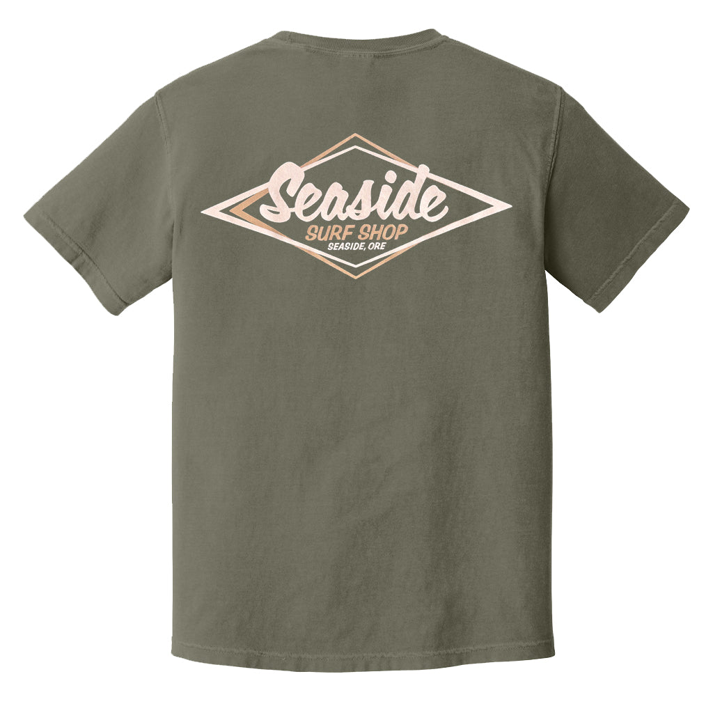 Seaside Surf Garment Dyed Vintage Logo S/S Tee - Basil
