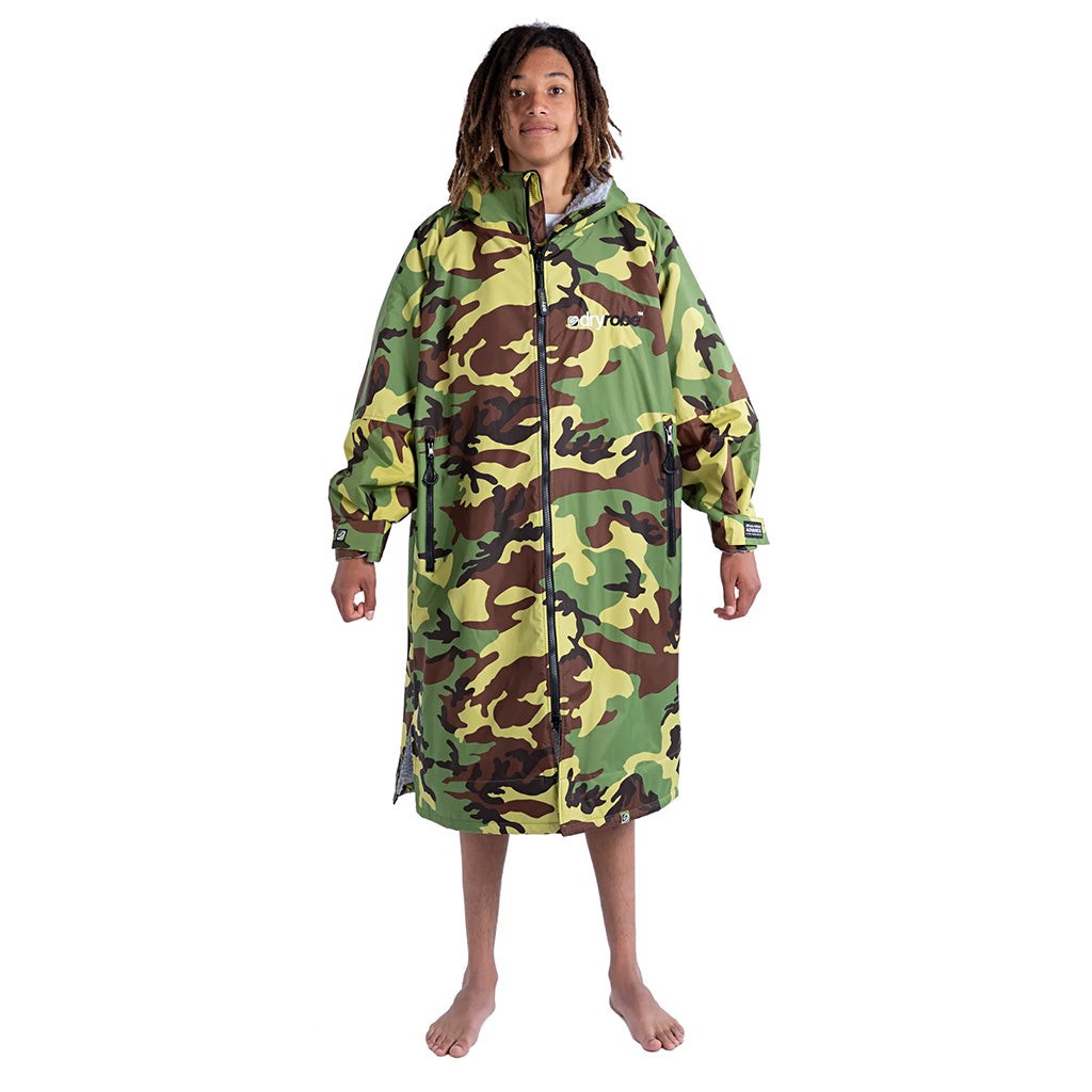 Dryrobe® Advanced Long Sleeve Changing Robe - Camouflage/Grey - Seaside Surf Shop 