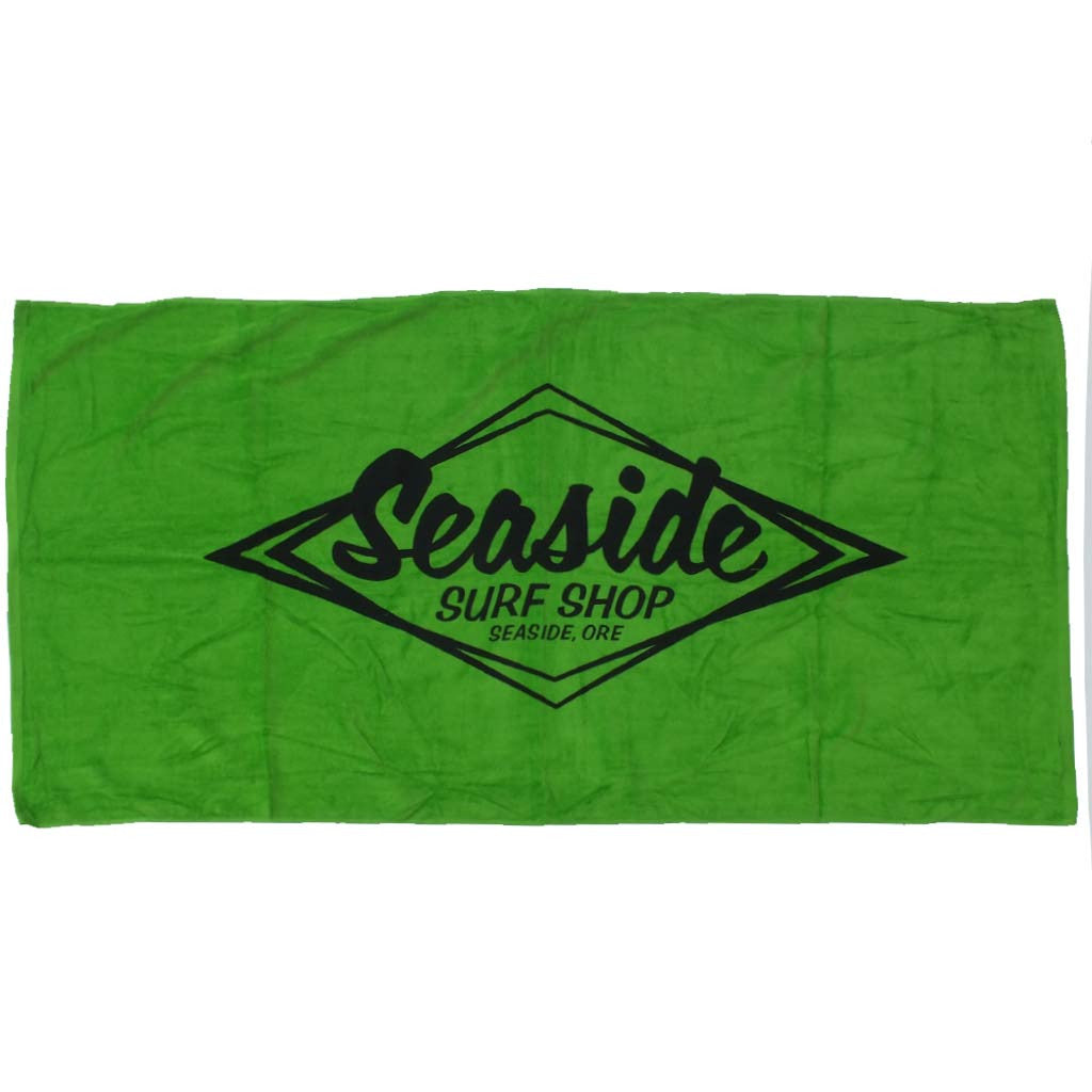 Seaside Surf Shop Vintage Logo Beach Towel - Lime Green - Seaside Surf Shop 