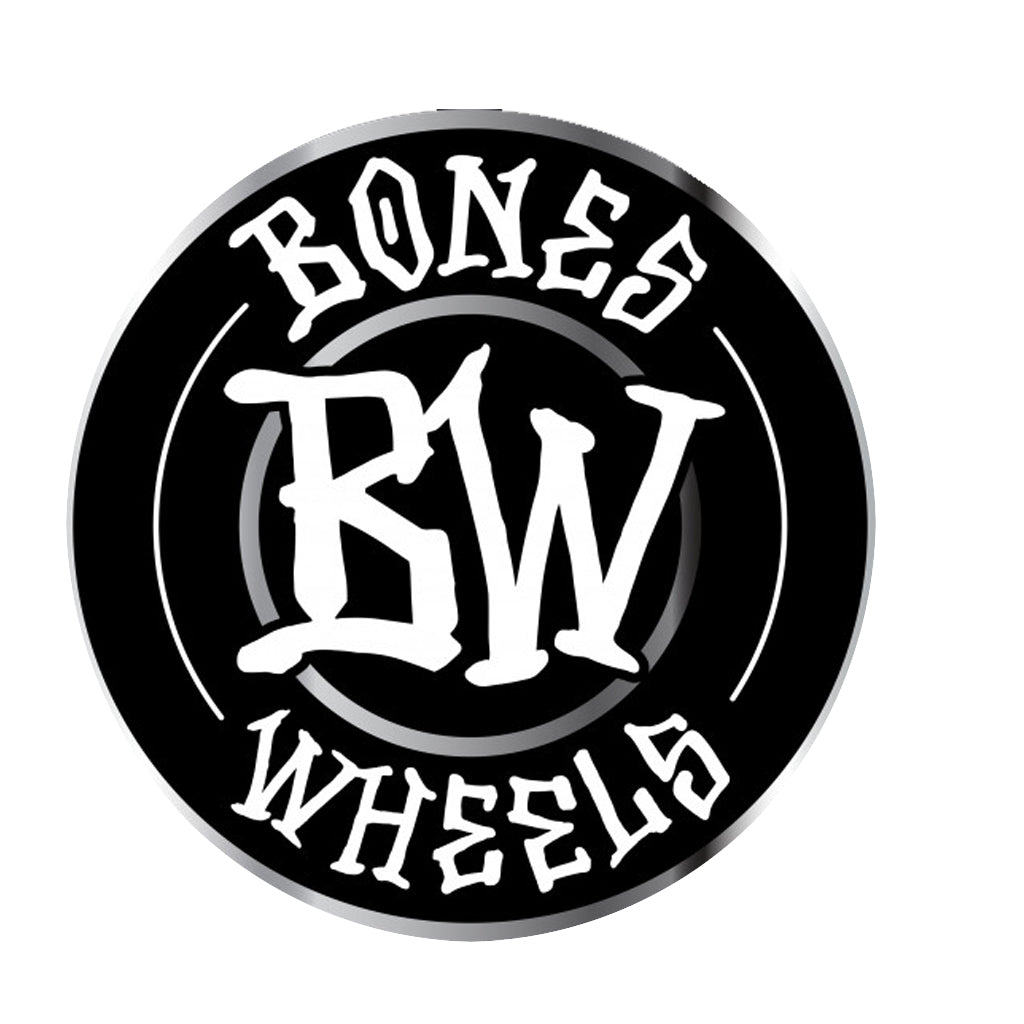 Bones Wheels Branded 6" Sticker - Metallic Black
