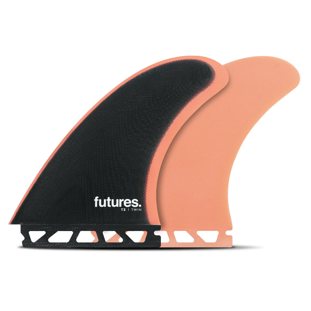 Futures Fins - T2 Fiberglass Twin Fin - Indigo/Rose