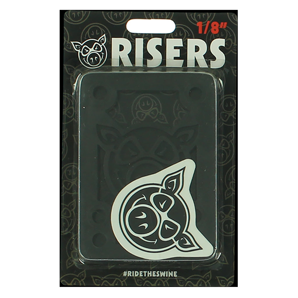 Pig Piles 1/8" Skateboard Hard Risers - Black