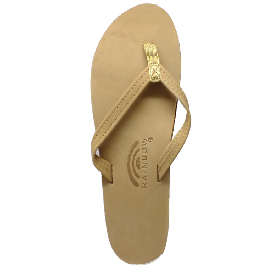 Rainbow Sandals Womens Premier Leather - Sierra Brown Single Layer Rainbow Pinstripe - Seaside Surf Shop 