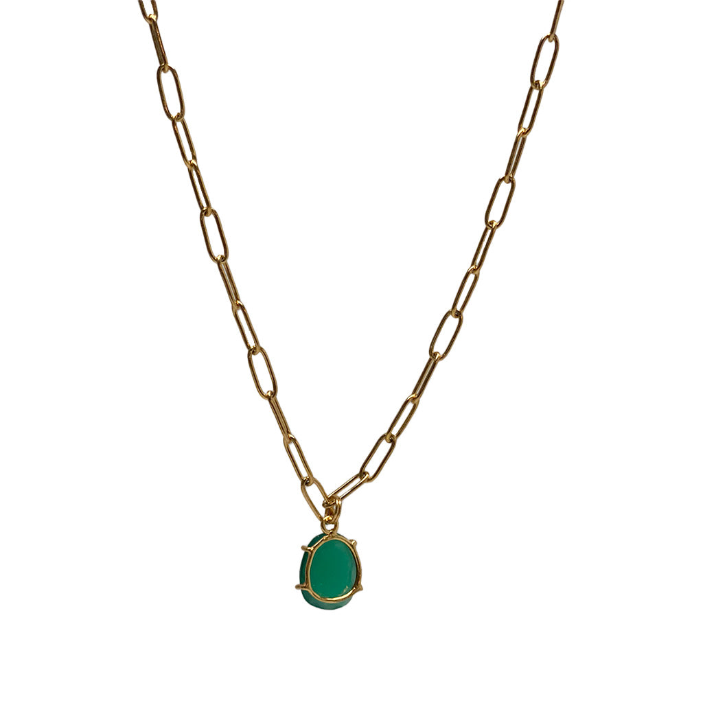 Sarah McAllister Jewelry - Faceted Necklace - Green Onyx