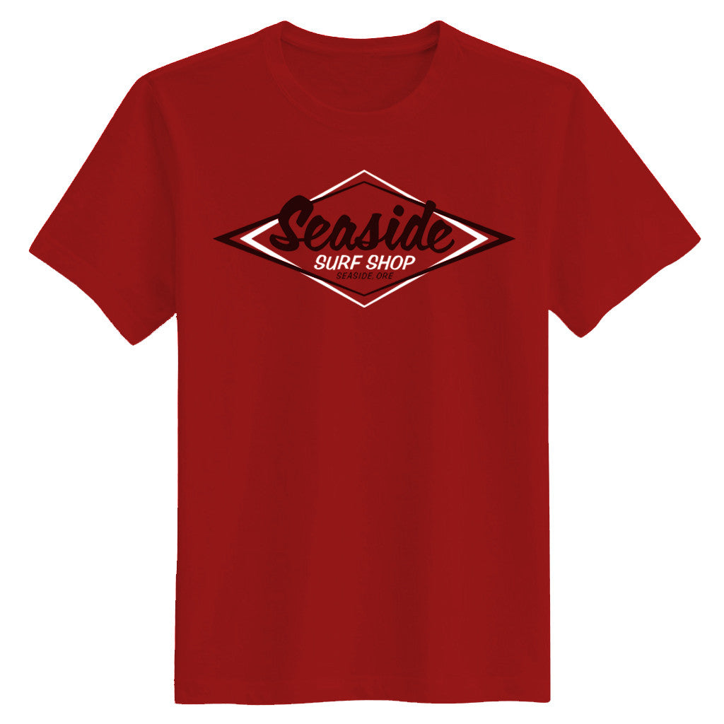 Seaside Surf Shop Mens Vintage Logo Tee - Red