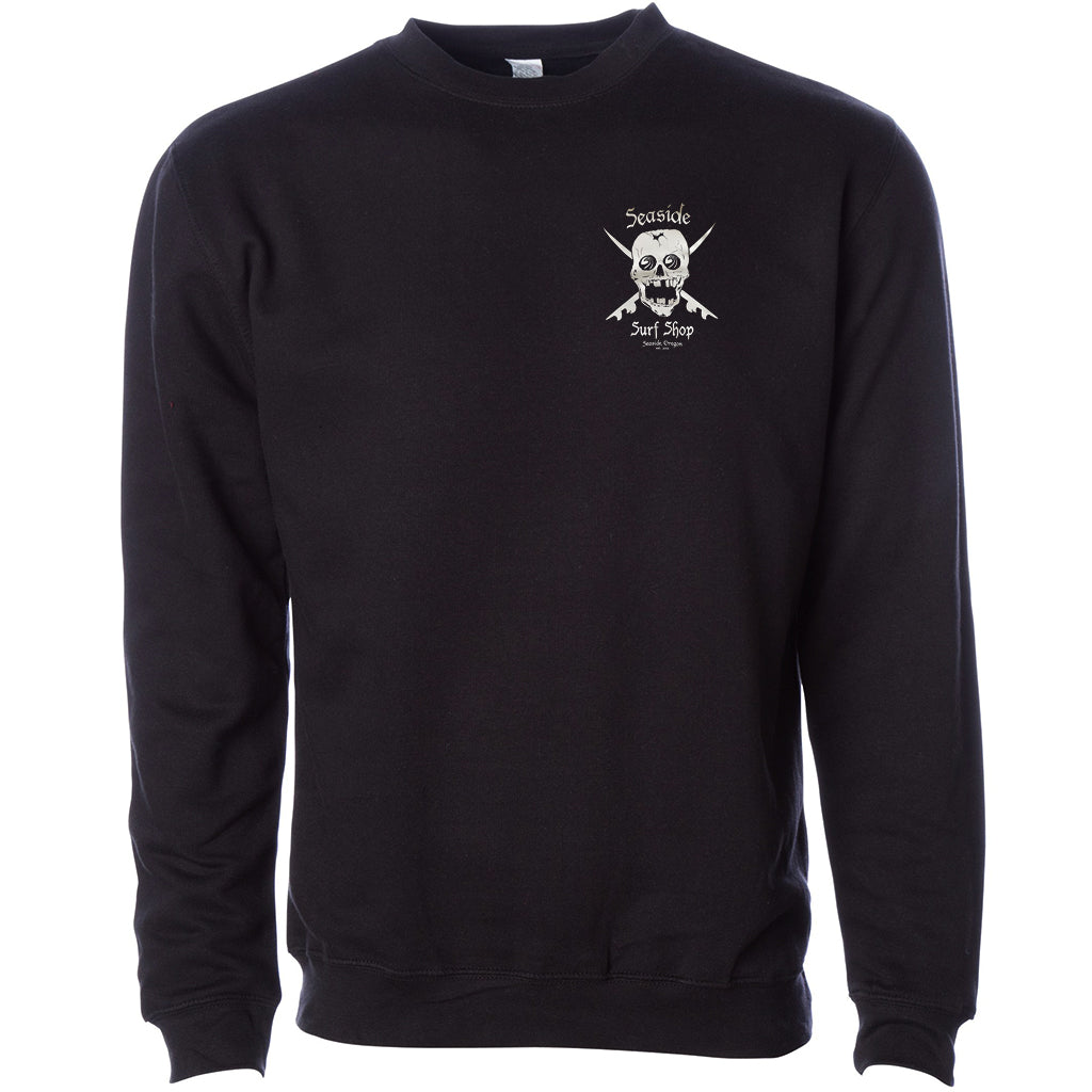Seaside Surf Shop Skull Crewneck - Black
