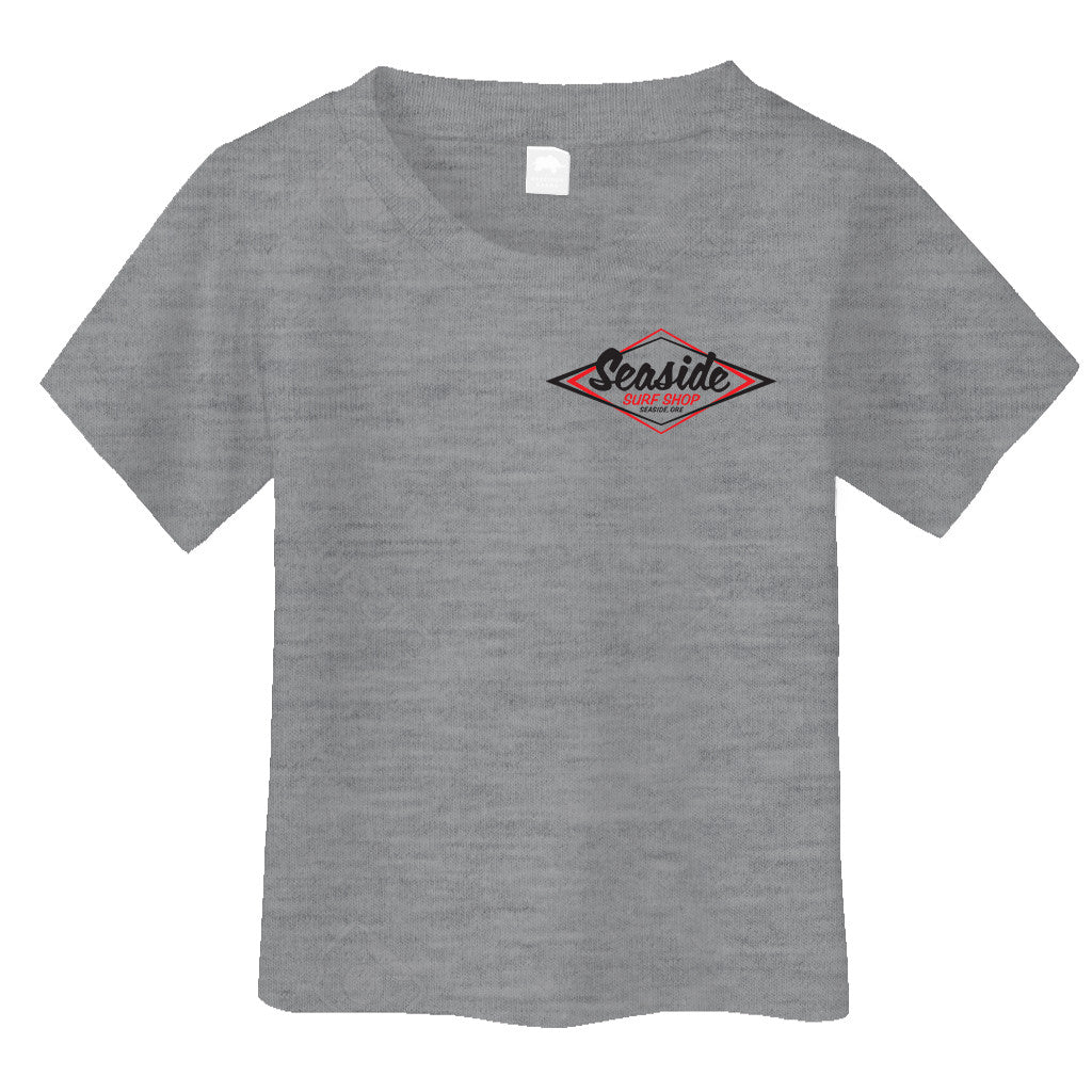 Seaside Surf Shop Youth Vintage Logo Tee - Heather Grey