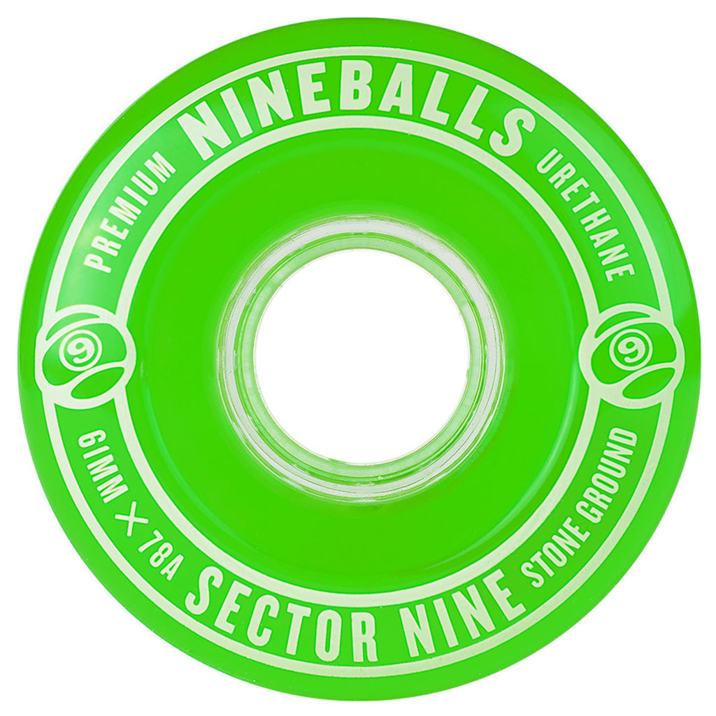 Sector 9 61mm 78A Nineballs Wheel Set - Green
