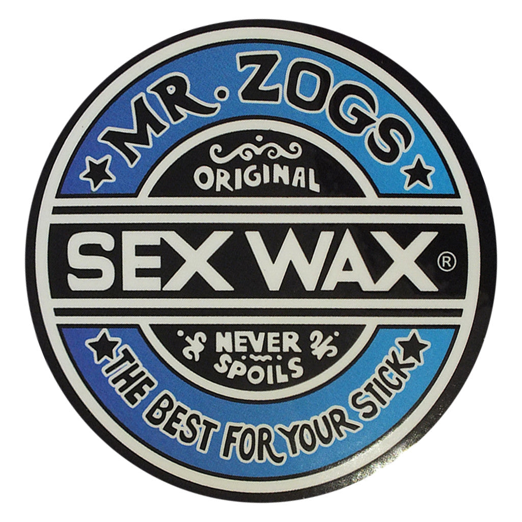 Sex Wax Classic Logo Stickers - 7" Blue Fade