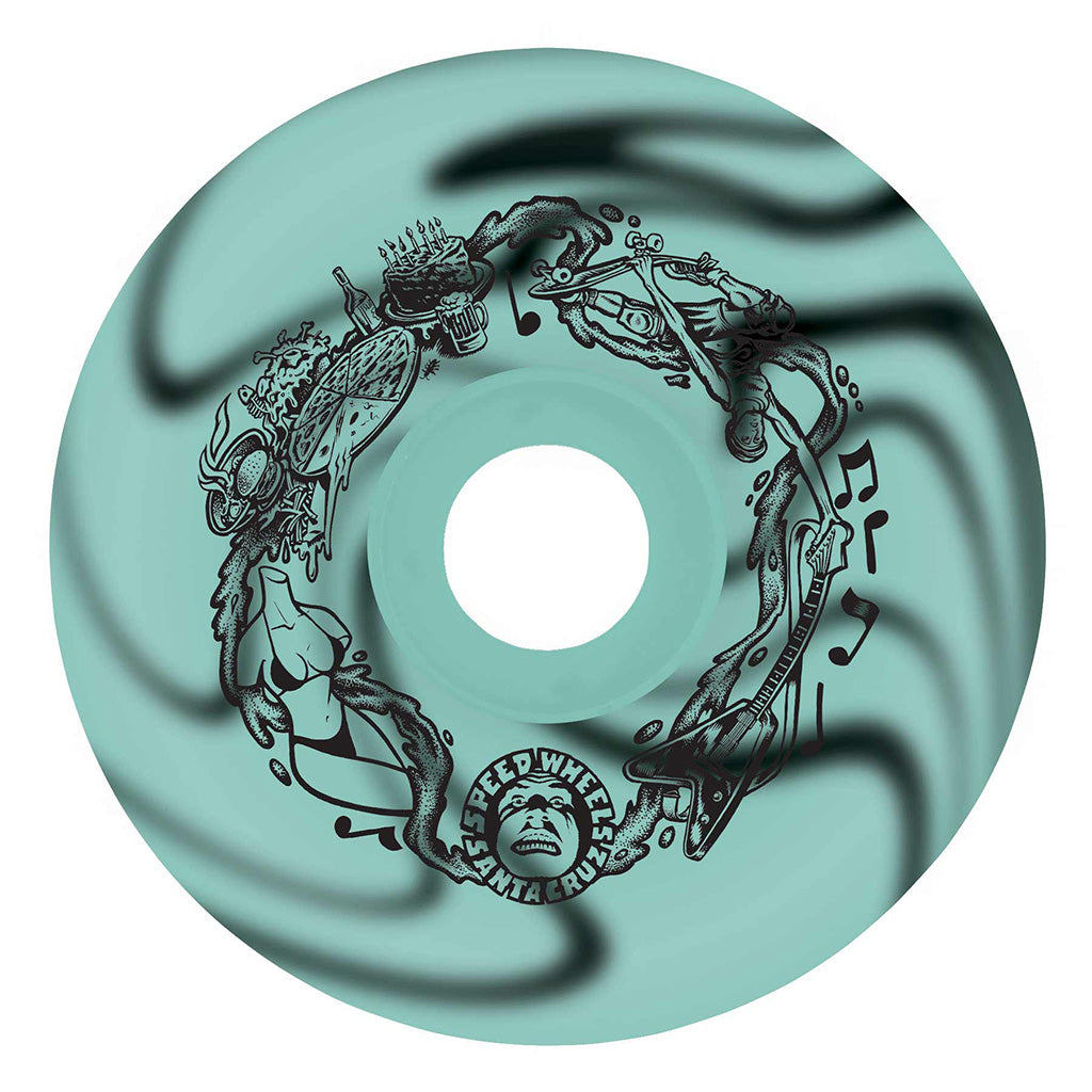 Slimeballs Big Balls 65mm Wheels - Teal/Black Swirl