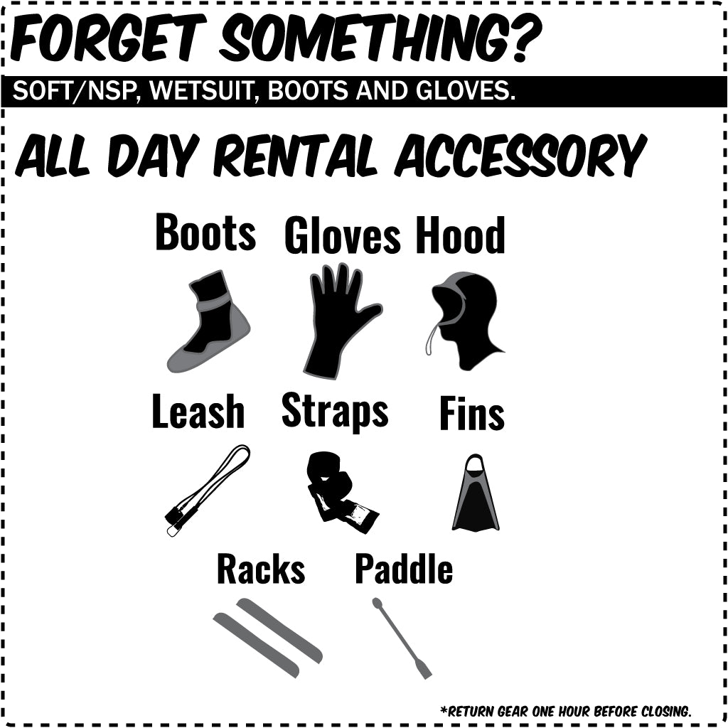 Surf & Wetsuit Accessory Rentals