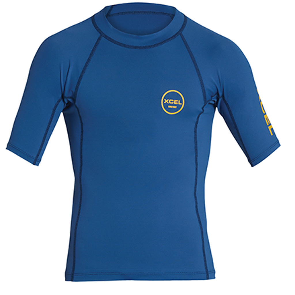 Xcel Youth Premium Stretch S/S UV Rashguard - Faint Blue