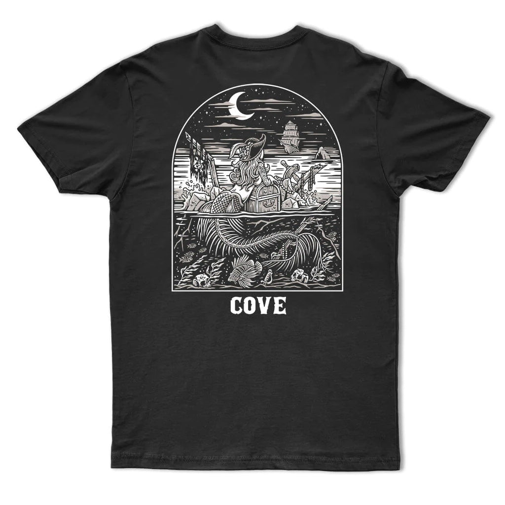 Cove Surf Co Tatted Mermaid Tee - Black - Seaside Surf Shop 