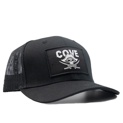 Cove Surf Co Pirate Trucker Cap - Black - Seaside Surf Shop 