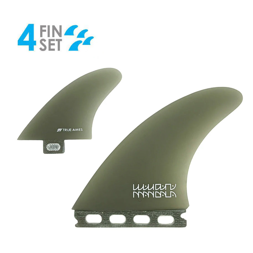 True Ames Mandala FM Twinzer Fiberglass Fin - FCS/Futures/Smoke