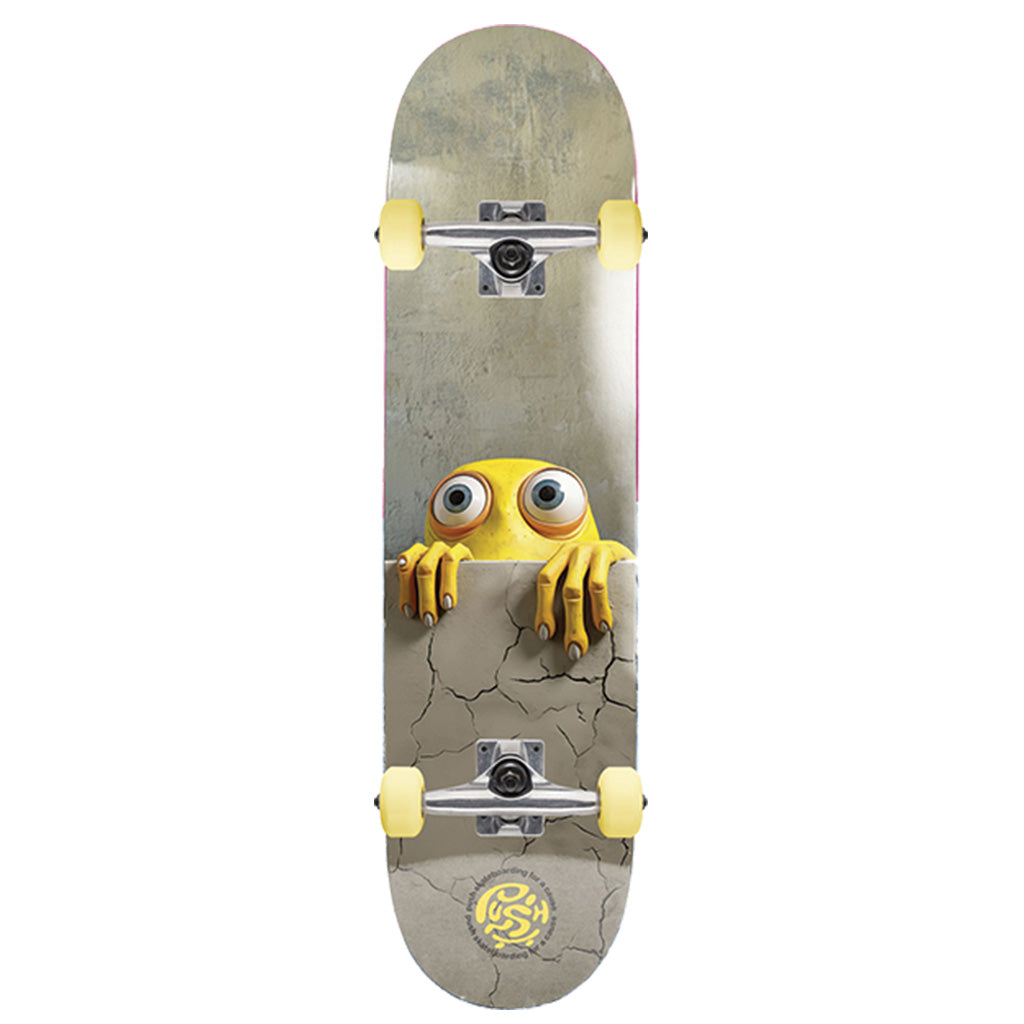 Push Peek Over Soft Top Mini Complete Skateboard – 7.0" | Yellow